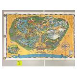 1968 Disneyland 30ï¿½x45ï¿½ Park Poster. RARE Vintage.