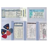 Rock Concert ticket stubs, picks lot.