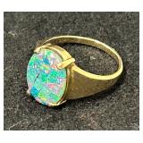 10K Plum Gold Mosaic Opal Ring.