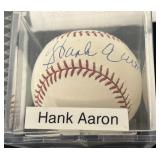 Hank Aaron Autographed Home Run Baseball. w/COA.