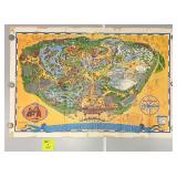 1968, 1972 Disneyland 30ï¿½x45ï¿½ Park Poster. RARE!