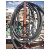 Hose, old neon sign parts, wheel & misc