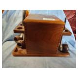 Wood Humidor & Pipe Stand w/(3) Falcon Pipes