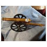 Brass Miniature Cannon Replica, 12"
