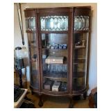 Antique Beveled Lead Glass Curio Cabinet