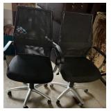 (2) Black Mesh Fabric  Rolling Office Chairs