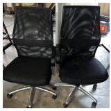 (2) Black Mesh Fabric  Rolling Office Chairs