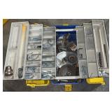 Plastic Toolbox w/Grinding Wheels & Hardware