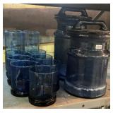 Blue Glass Canisters & Glasses