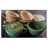 Bauer Creamer, Sugar & (5) Teacups