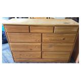 9-Drawer Pine Dresser, 17" x 49" x 33" Tall