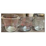 Antique 1-Cup, 4-Cup & 2-Cup Glass Measurers