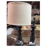 Pair of 24" Table Lamps, (1) Shade