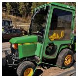 John Deere 455 Tractor w/Snow Blade & Cozy Cab