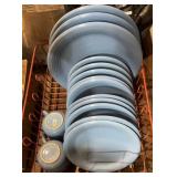 Blue Dishware in Vintage Drain Rack