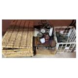 Wicker Box, Wire Brushes, Wood Serving Trays &