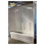 Bathtub & Surround, 1 Piece, 59"W x 32"D x 73"T