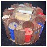 Vintage Poker Set in Spin Caddy