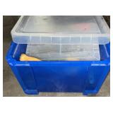 Tote w/Assorted Hardware & Shop Items