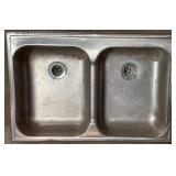 2-Tub Galvanized Sink, 25" x 17"