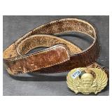 Solid Brass Harley Davidson Belt Buckle w/Belt