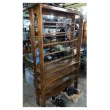 Wood Slant Rack & Shelf Unit, 38"x11"x65"T