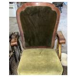 Antique Ornate Velvet Covered Padded Theater Seat