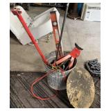 Galvanized Bucket, Columbian Wood Vise, Level &