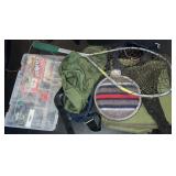 Fishing Net, Tackle, Canteen, Camp Bags & Blanket