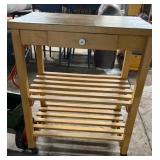 Wood Rolling Kitchen Cart, 30" x 20" x 36"