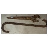 12" Crescent Wrench & 14" Hand Forged Hook