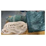 (2) Tarps, One is Nylon, & Rope