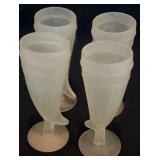 (4) 8" Frosted Cornucopia Glasses