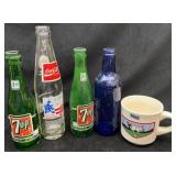 SD Century Coca-Cola Bottle, 7-Up Bottles from