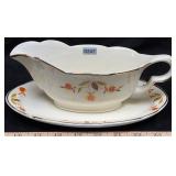 Hall Autumn Leaf Gravy Boat w/Underplate