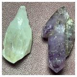 (2) Purple & Clear Crystals