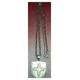 22' Necklace w/ Cross Shield Pendant