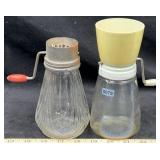 (2) Vintage Glass Base Nut Grinders