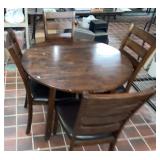 42' Double Drop Leaf Round Table w/(4) Chairs