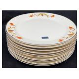 (10) 9' Hall Autumn Leaf Dinner Plates