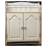 White Bathroom Wall Cabinet w/Shelf & Towel Bar