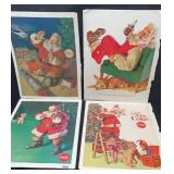 (4) Coca-Cola Santa Reverse Cover Ads from