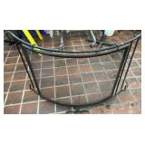 Curved Black Metal Fireplace Screen