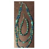 17' Glass Bead Necklace & Matching 7.5' Bracelet