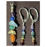 .925 Silver & Agate Pendant & Matching Earrings