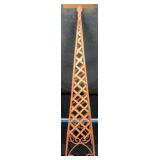 Vintage 30' Orange Iron Obelisk Trellis