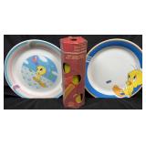 Tweety Bird Kaleidoscope &(2) 10' Plates
