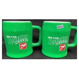 (2) 7-Up Freezer Mugs & (2) 'Uncola' Glasses