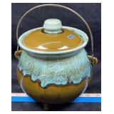 Hull Pottery Bean Pot w/Green Drip Glaze