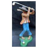 Signed Robert Shields Coyote Golfer Figurine